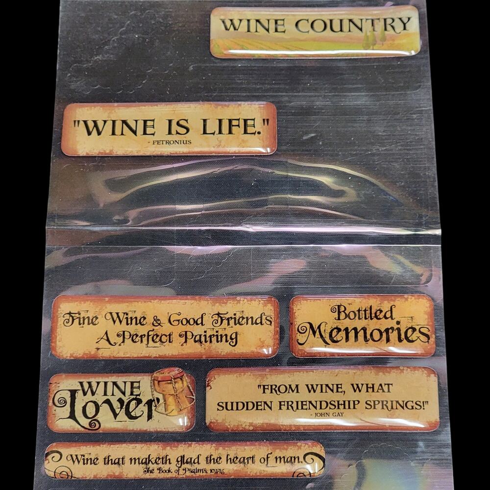 Creative Imaginations Wine Epoxy Stickers Embellishments Scrapbooking Crafts‎